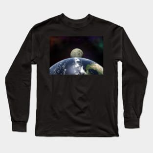 Moon Rise From Space Long Sleeve T-Shirt